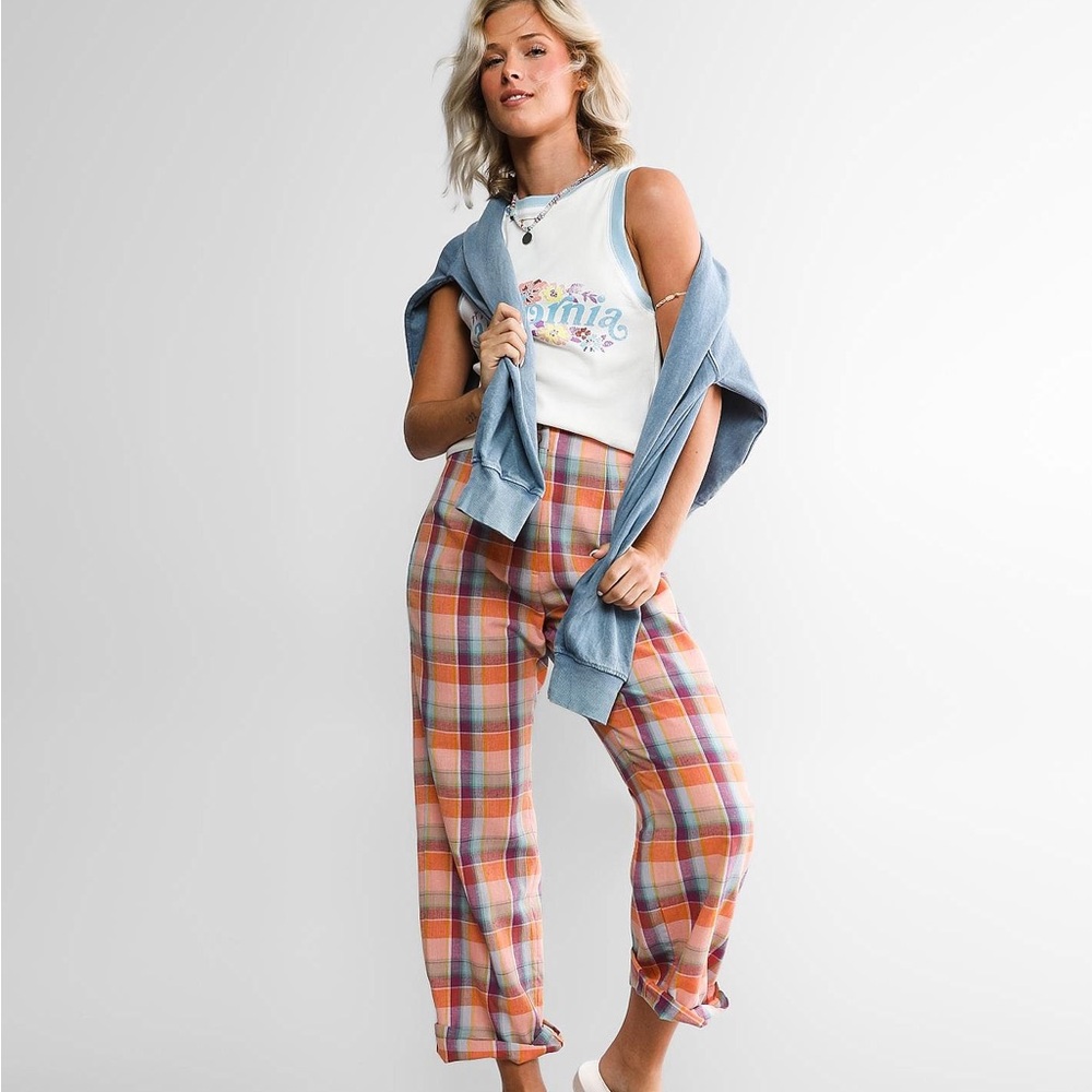 ✨ SOLD ON INSTAGRAM✨Billabong straight leg multicolor plaid pant